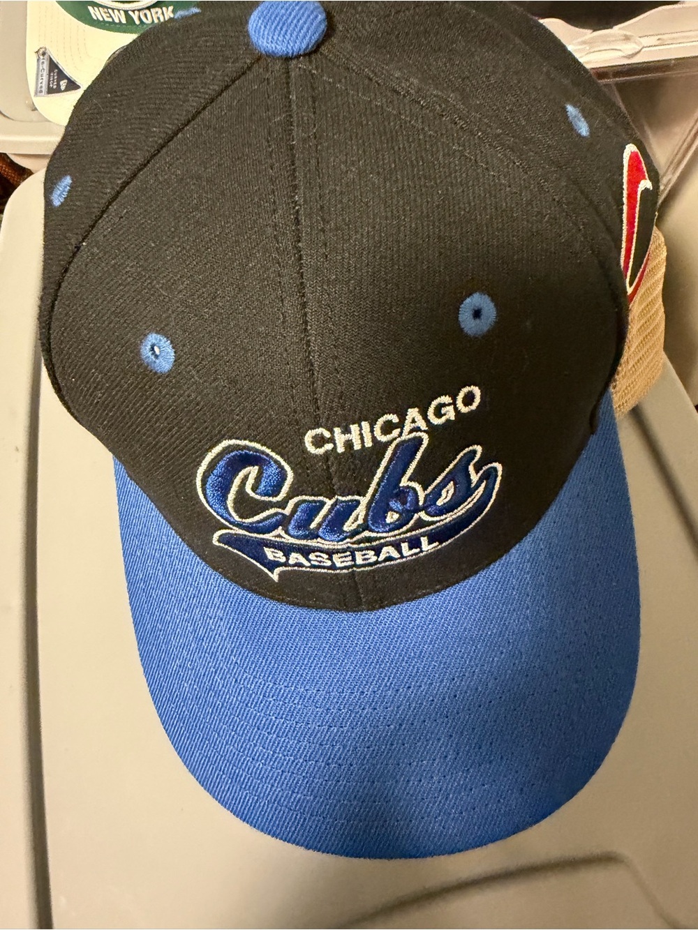 Mitchell & Ness Chicago Cubs Black and Royal Blue Two-Tone Hat